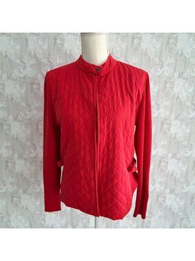 SIGRID OLSEN Sport Orange Knit Sleeve Jacket Size Large